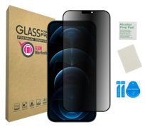 Szkło prywatyzujące do APPLE IPHONE 12 / 12 PRO na ekran czarna ramka 9H