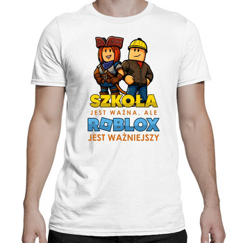 Szkoła jest ważna, ale Roblox jest ważniejszy - męska koszulka na prezent dla fanów gry - Koszulkowy