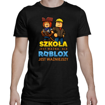 Szkoła jest ważna, ale Roblox jest ważniejszy - męska koszulka na prezent dla fanów gry - Koszulkowy