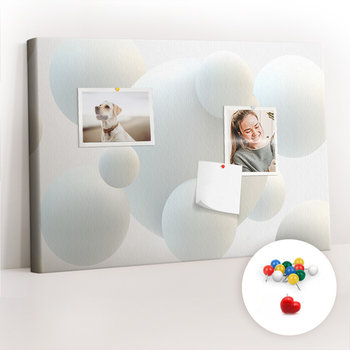 Szkolna Tablica korkowa 60x40 cm, Kolorowe Pinezki, wzór Piłki abstrakcja - Coloray