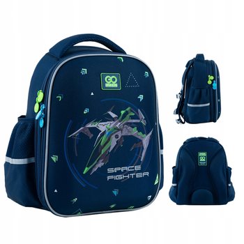 Szkolny plecak dla chłopca niebieski z samolotem GoPack - GoPack