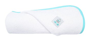 Szkrab, Ręcznik z kapturkiem dla niemowląt, turkusowa lamówka 75x75 - Szkrab