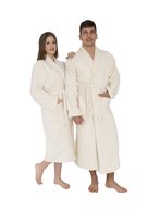 Szlafrok Bawełniany Frotte dla kobiet i mężczyzn Ecru Natural Unisex S/M