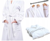 Szlafrok Hotelowy SPA FROTTE Ciepły Bawełna 100% UNISEX BIAŁY OL3300 XS/S