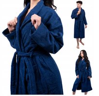 Szlafrok Hotelowy SPA FROTTE Ciepły Bawełna 100% UNISEX GRANAT XS / S