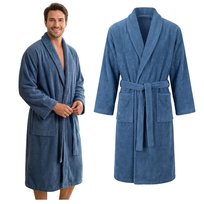 SZLAFROK MĘSKI FROTTE CIEPŁY BAWEŁNIANY ELEGANCKI WIĄZANY BEZ KAPTURA XL-XXL Morella