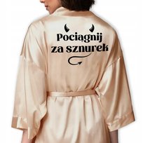SZLAFROK SATYNOWY ZŁOTY Na Prezent Walentynki POCIĄGNIJ ZA SZNUREK Wzory