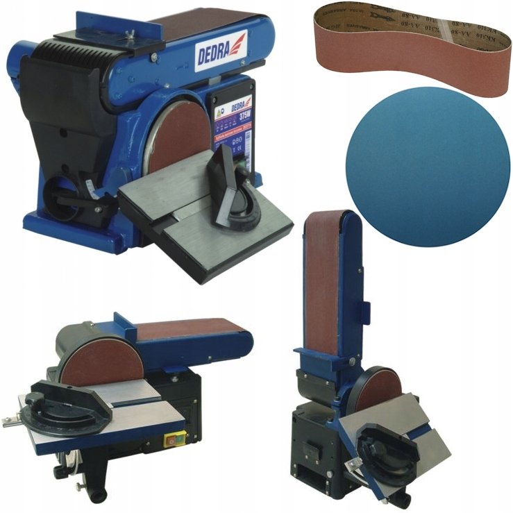 Szlifierka stołowa tarczowo-taśmowa DEDRA 370W Talerzowa Pasowa Stabilna