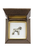 Sznaucer, Schnauzer - broszka z psem w pudełku prezentowym, elegancki pin, wpinka do klapy marynarki marki Art-Dog