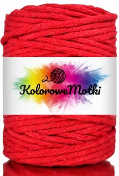 Sznurek Bawełniany do Makramy Czerwony 50m 5mm - Kolorowe Motki