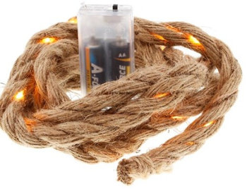 Sznurek jutowy gruby z lampka 25szt 2m LED girlanda OLAJ - OCT