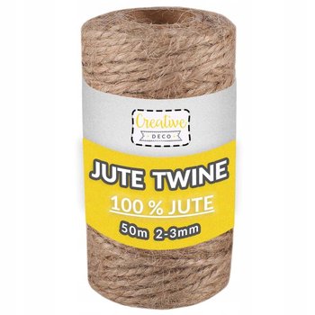 Sznurek jutowy ozdobny naturalny do pakowania prezentów ogrodu 3mm 50m - Creative Deco