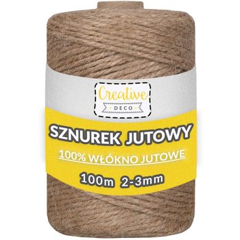 Sznurek jutowy ozdobny naturalny do pakowania rzemiosła roślin 3mm 100m - Creative Deco