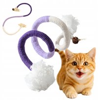 Sznurek Zabawka z Kocimiętką dla Kota - 70 cm - naturalna, ręcznie wykonana