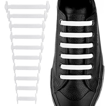 Sznurówki Elastyczne Bez Wiązania Gumowe Białe - JUST-DEAL