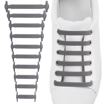 Sznurówki Elastyczne Bez Wiązania Gumowe Szare - JUST-DEAL