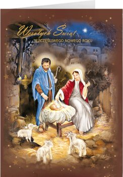 Szopka betlejemska kartka świąteczna z życzeniami BR-T 14 - Czachorowski