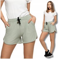 Szorty Damskie Krótkie Spodenki Dresowe Gładkie Wiązane Wygodne MORAJ L/XL