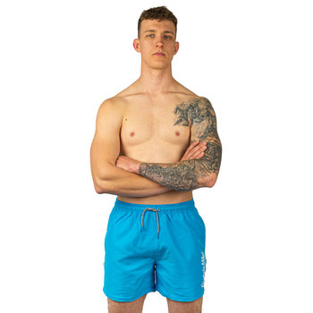 Szorty kąpielowe męskie szybkoschnące na plaże niebieskie Captain Mike 3XL - Captain Mike