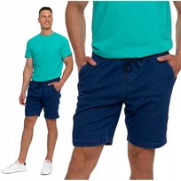 Szorty Męskie na Lato Krótkie Spodenki Jeansowe Wiązane w Pasie MORAJ XXL