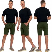 Szorty Męskie Spodenki Z Kieszeniami Gumka W Pasie Z Troczkiem Moraj 3Xl Khaki