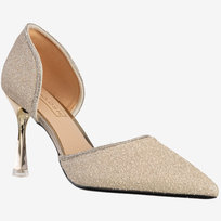 Szpilki Damskie Ekoskóra Błyszczące Buty Na Obcasie Złote Minglong Shoes 252-61J 39 Złoty Inna marka