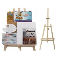 Sztaluga drewniana trójnożna do malowania 178 cm + zestaw malarski 24 Farb