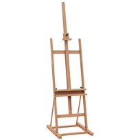 Sztaluga studyjna Vinsetto z ramą, regulowana wysokość i kąt nachylenia, z schowkiem, drewno bukowe, naturalne, 53 x 50,5 x 171-230 cm