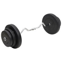 Sztanga z gryfem łamanym i obciążnikami, 60 kg VMP