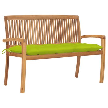Sztaplowana ławka ogrodowa z poduszką, 128,5 cm, drewno tekowe - vidaXL