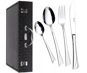 SZTUĆCE ZESTAW NA 12 OSÓB KOMPLET 72 elementy SREBRNE SZTUĆCÓW STALOWYCH - ROSSNER