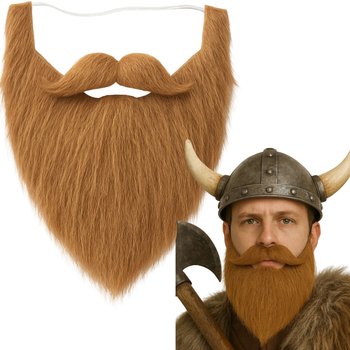 Sztuczna Broda Ruda Z Wąsami Pirat Krasnolud Drwal Wiking Strój Halloween - Inna marka