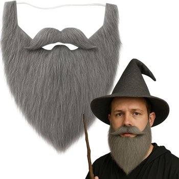 Sztuczna Broda Siwa Z Wąsami Pirat Krasnolud Drwal Wiking Strój Halloween - Inna marka