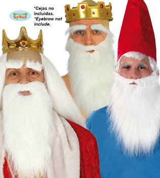 Sztuczna Broda Z Wąsami Biała Długa Przebranie Dodatek Do Stroju Halloween - ABC