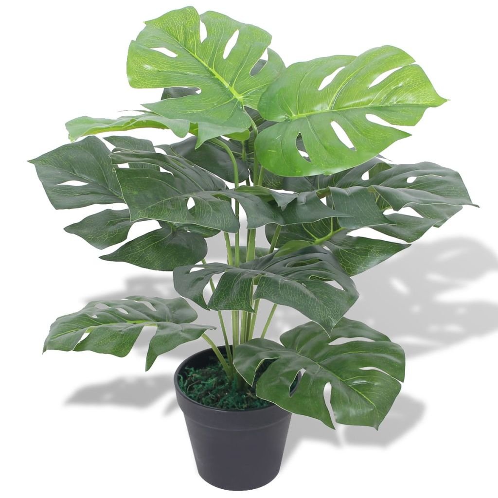 Sztuczna monstera z doniczką, zielona, 45 cm