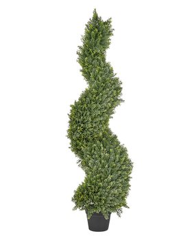 Sztuczna roślina doniczkowa 126 cm CYPRESS SPIRAL TREE - Beliani