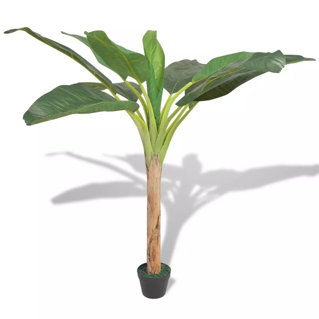 Sztuczne drzewko bananowe z doniczką, zielone, 150 cm