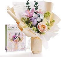 Sztuczne Kwiaty Bukiet Kwiatów Klocki Puzzle 3D na Walentynki Dzień Kobiet