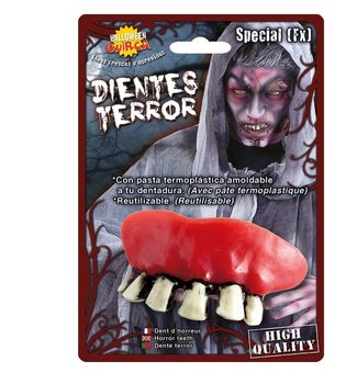 Sztuczne zęby szczęka zombie termoplastyczne halloween - ABC