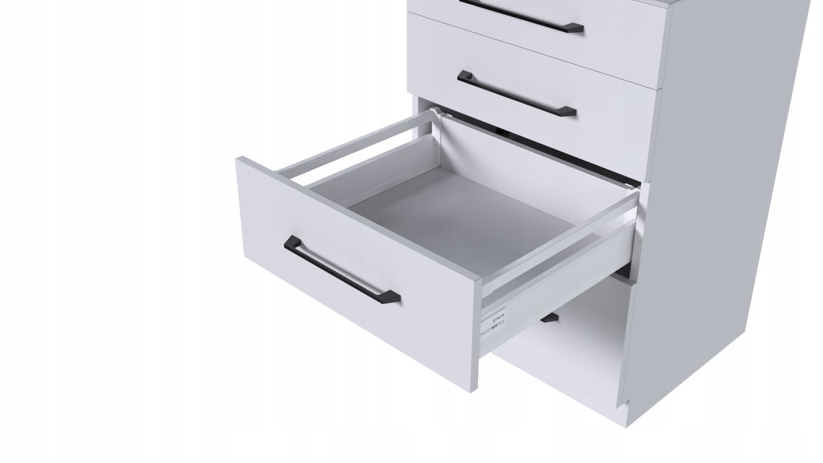 Szuflada Rejs Comfort Box Plus L 450 H 135 średnia biała cichy domyk