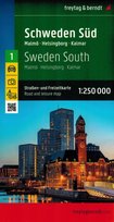 Szwecja Południowa. Malmo, Helsingborg, Kalmar. Mapa samochodowo-turystyczna 1:250 000 Opracowanie zbiorowe
