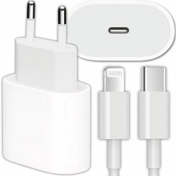 Szybka Ładowarka Do Iphone Kostka 20W + Kabel 1M / Usb-C - Iphone Lighting - Lewer