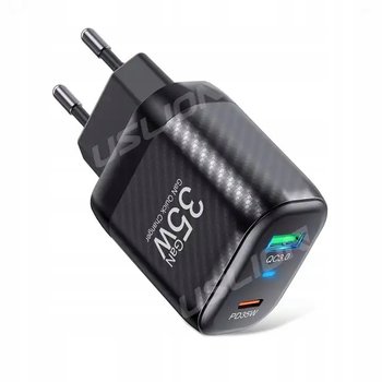 SZYBKA ŁADOWARKA KOSTKA DO ŁADOWANIA TELEFONU PD 35W USB C 2 PORTY - USLION