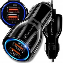 Szybka Ładowarka Samochodowa Do Gniazda Zapalniczki 2X USB Qc 3.0