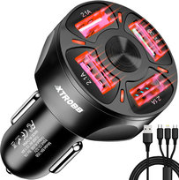 Szybka Ładowarka Samochodowa QC 3.0 4xUSB + Kabel XTROBB Xtrobb