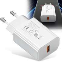 Szybka ładowarka sieciowa QC3.0 18W USB do Samsung  i urządzenia USB biała