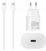 Szybka Ładowarka Sieciowa Samsung 25W EP-TA800EWE Fast Charge + Kabel USB-C 1M Biała