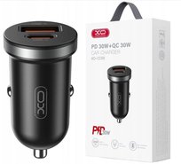 Szybka Podwójna Ładowarka Samochodowa Quick Charge 2x USB USB-C PD 30 W XO