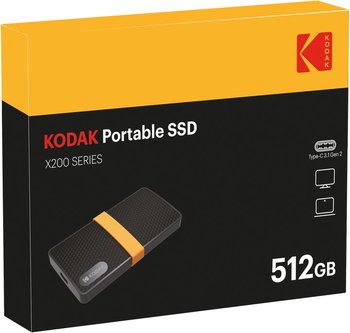 Szybki Dysk Zewnętrzny 2,5 KODAK X200 512GB SSD USB-C 3.1 Mały Lekki 38g - Inny producent