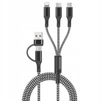 SZYBKI KABEL USB 5W1 3A USB/USB-C -LIGHTING/USB-C/MICROUSB 1,2M MOCNY OPLOT LTC